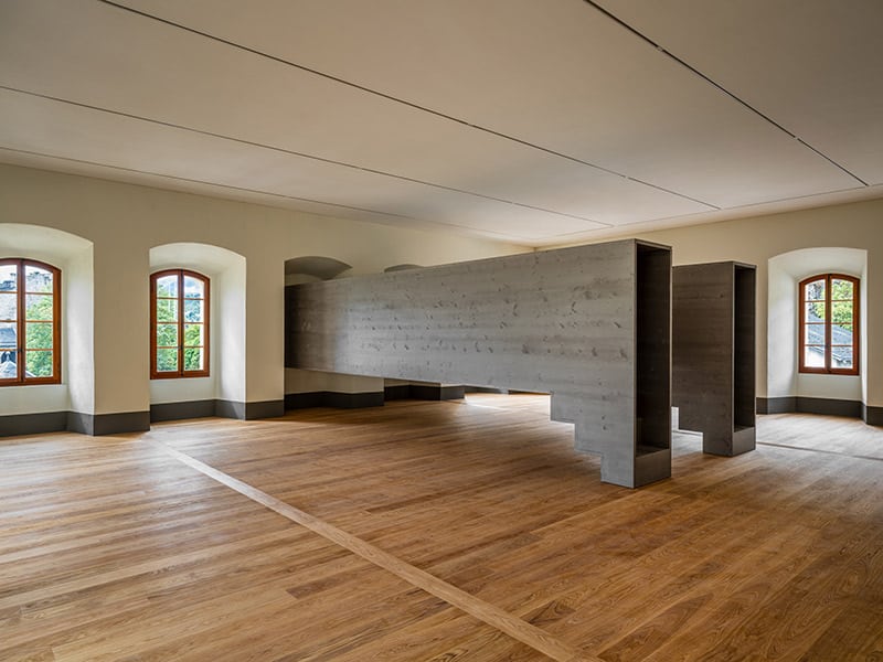Vue de l’exposition Lang/Baumann, Ancienne Chancellerie, Sion, 21 septembre 2024-30 mars 2025 © Lang/Baumann Foto © Walliser Kantonsmuseen, Sitten / Olivier Lovey